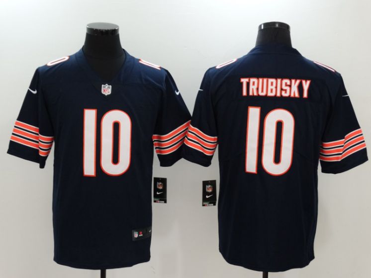 Men Chicago Bears 10 Trubisky Blue Nike Vapor Untouchable Limited NFL Jerseys